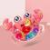 Jucarie interactiva pentru copii, model crab, plastic, cu lumini, 2 ani+, roz