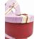 Set 3 cutii pentru flori si cadouri inima mov cu bordo