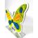 Tablou de lemn cu supot argintiu si licheni stabilizati „fluture”, 50×34 cm