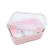 Recipient sticla 740ml cu husa antiderapanta silicon melii roz