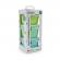 Set 3 recipiente sticla 3 160ml cu husa antiderapanta silicon melii blue mint