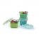 Set 3 recipiente sticla 3 160ml cu husa antiderapanta silicon melii blue mint