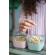 Set 3 recipiente sticla 3 160ml cu husa antiderapanta silicon melii roz mov gri