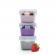 Set 3 recipiente sticla 3 160ml cu husa antiderapanta silicon melii roz mov gri