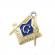 Pin masonic echerul si compasul auriu/albastru 2 cm pentru ucenici calfe si maestri
