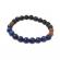Bratara cu pietre Rudraksha si pietre Lava negru/albastru 18 cm