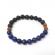 Bratara cu pietre Rudraksha si pietre Lava negru/albastru 18 cm