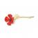 Brosa model floare de mac culoare auriu/rosu 8 cm
