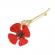 Brosa model floare de mac culoare auriu/rosu 8 cm