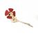 Brosa model floare de mac culoare auriu/rosu 8 cm