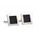 Butoni camasa model clasic patrat culoare argintiu/negru 1.8 cm