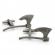 Butoni de vinikng model topor din inox culoare argintiu inchis 4x2 cm