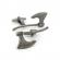 Butoni de vinikng model topor din inox culoare argintiu inchis 4x2 cm