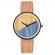 Ceas barbatesc model Vansvar mecanism quartz imprimeu lemn curea piele ecologica Bej 40mm