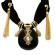 Pandantiv - fular model cleopatra culoarea negru/auriu 180 x 40 cm