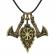 Pandantiv de viking model Scut si Topor pe snur corean culoare bronz 78 cm