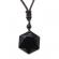 Pandantiv din piatra semipretioasa Onix model hexagon negru 3 cm