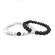 Set 2 bratari Lava si Marmora pietre semipretioase unisex negru/alb