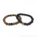Set 2 bratari Tiger Eye si Agat negru pietre semipretioase negru/maro 17 cm