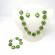 Set bijuterii din sticla Murano colier + bratara + cercei verde 40 cm
