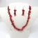 Set din coral colier + cercei rosu/negru 45 cm