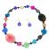 Set din pietre semipretioase Agate colier + cercei multicolore 50 cm