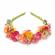 Bentita cu flori realizata manual flori textile culoare multicolor