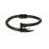 Bratara Barbateasca din otel inoxidabil si piele ecologica model New Jersey Black Negru 21 cm