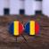Butoni drapelul Romaniei argintiu inchis 2cm