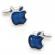 Butoni camasa model Apple culoare argintiu/albastru 15mm