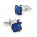 Butoni camasa model Apple culoare argintiu/albastru 15mm