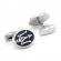 Butoni camasa model Maserati culoare argintiu/ albastru 22 mm