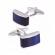Butoni camasa model clasic culoare argintiu/albastru 2 cm