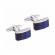Butoni camasa model clasic culoare argintiu/albastru 2 cm