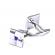 Butoni camasa model clasic cu cristal culoare argintiu/albastru 15mm