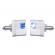 Butoni camasa model cu cristal argintiu/albastru 16mm