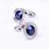 Butoni camasa model cu cristal culoare argitiu/albastru 18mm