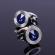 Butoni camasa model cu cristal culoare argitiu/albastru 18mm