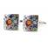 Butoni camasa model cu ornament multicolor 17mm