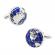 Butoni camasa model glob pamantesc culoare albastru/argintiu 1.6 cm