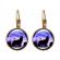 Cercei din bronz model lup la luna multicolor 3 cm