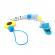 Lant pentru suzeta personalizabil din silicon cu clips model floarea soarelui culoare galben/albastru 25 cm