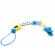 Lant pentru suzeta personalizabil din silicon cu clips model floarea soarelui culoare galben/albastru 25 cm