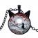 Pandantiv model silieta de pisica culoarea negru/albastru 48 cm