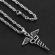 Pandantiv din inox model Caduceus a lui Hermes culoare argintiu 46 cm