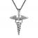 Pandantiv din inox model Caduceus a lui Hermes culoare argintiu 46 cm