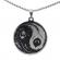 Pandantiv din inox model Yin si Yang - pene culoarea argintiu/negru 35mm