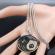 Pandantiv din inox model Yin si Yang - pene culoarea argintiu/negru 35mm
