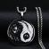 Pandantiv din inox model Yin si Yang - pene culoarea argintiu/negru 35mm