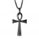 Pandantiv din inox model cruce Anch culoare negru 7.5 cm